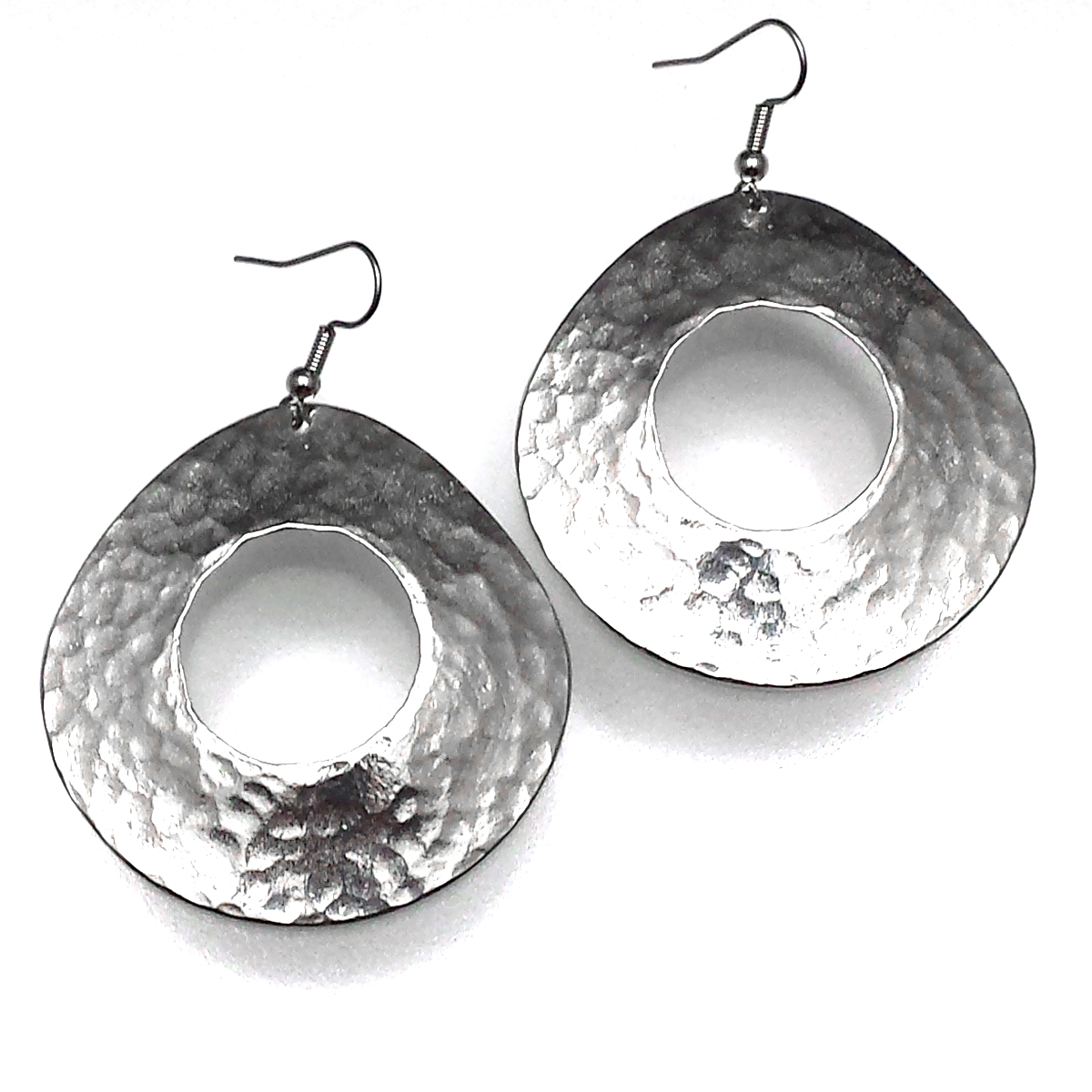 Contemporary Pewter Earrings with Texture